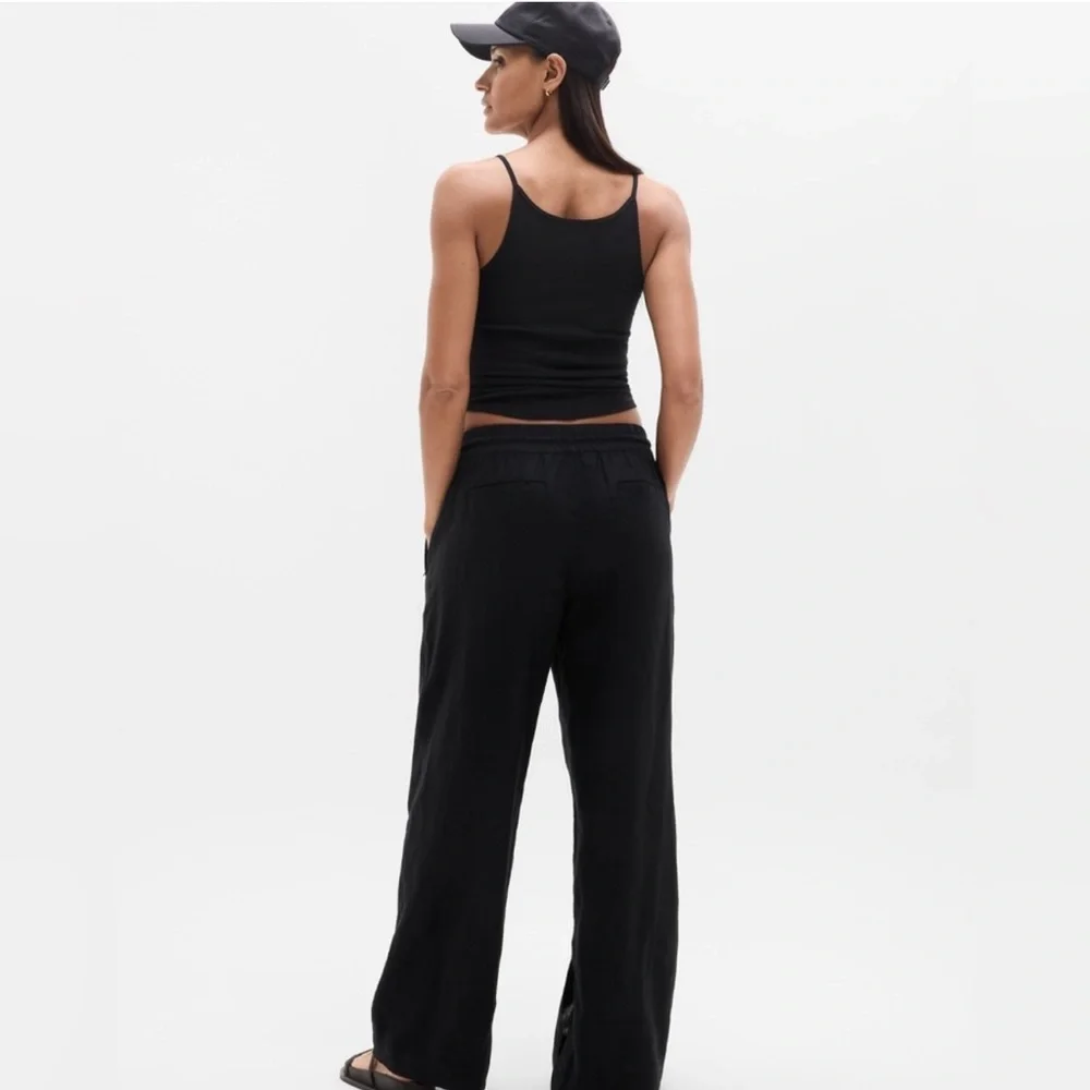 ATHLETA Retreat 100% Linen Wide Leg Pants size Large Petite - Picture 2 of 13